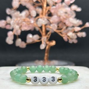Angel Number 333 Crystal Bracelet - Green Aventurine Bracelet
